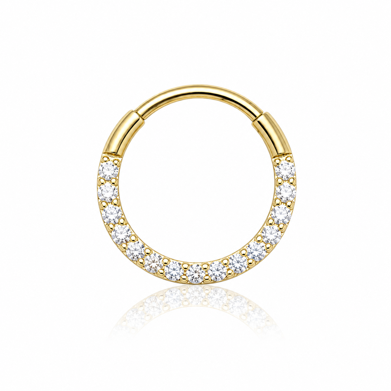 Emilie - Anneau Clicker - Finition Or - 1.2*8- Zircon Blanc