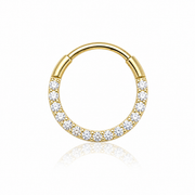 Emilie - Anneau Clicker - Finition Or - 1.2*8- Zircon Blanc