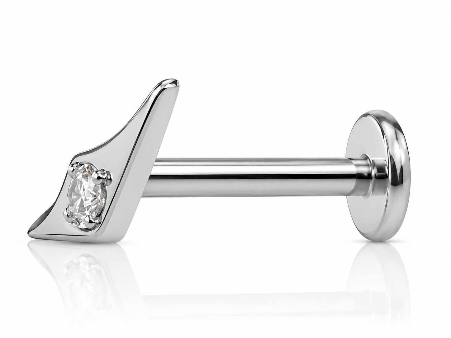 Tia - F136 Titanium Labret - Gold Finish - Aurora Borealis Zircon