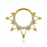 Emma - Anneau Clicker Titane F136 - Finition Or - 1.2*8mm - Zircon blanc