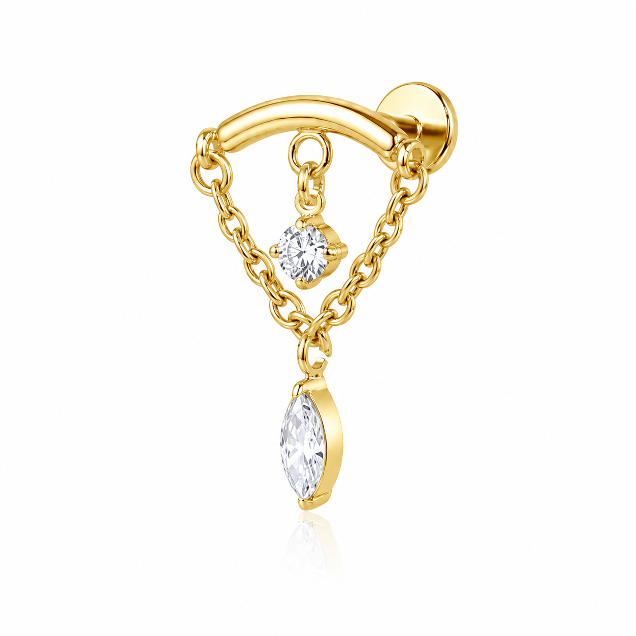 Kathy - Labret Filetage Interne - Titane - Finition Argent (Copie)