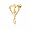 Kathy - Labret Filetage Interne - Titane - Finition Or