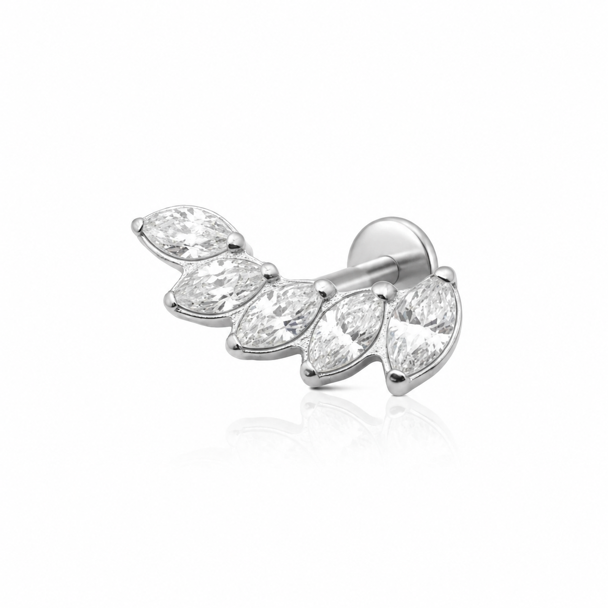Lou - Labret Filetage Interne - Finition Argent - M0.9(16G)