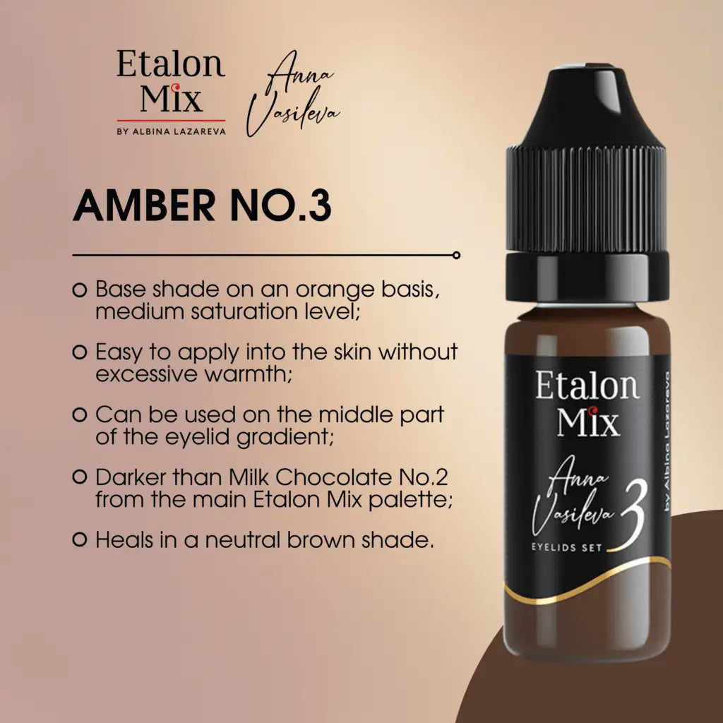 N°3 Amber par Anna Vasileva - Pigment pour maquillage permanent paupières - 10 ml