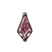 Aurelia - Labret Filetage Interne - Finition Argent - M0.9(16G) - Zircon Rose