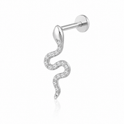 Serpent - Labret Filetage Interne - Titane - Finition Argent