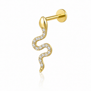 Serpent - Labret Filetage Interne - Titane - Finition Or