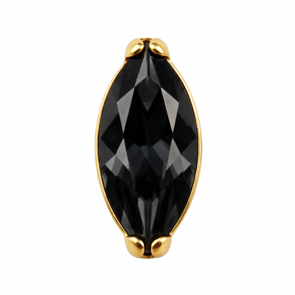 Maren - Labret Filetage Interne - Finition Or - 1.2*8mm - Zircon Noir