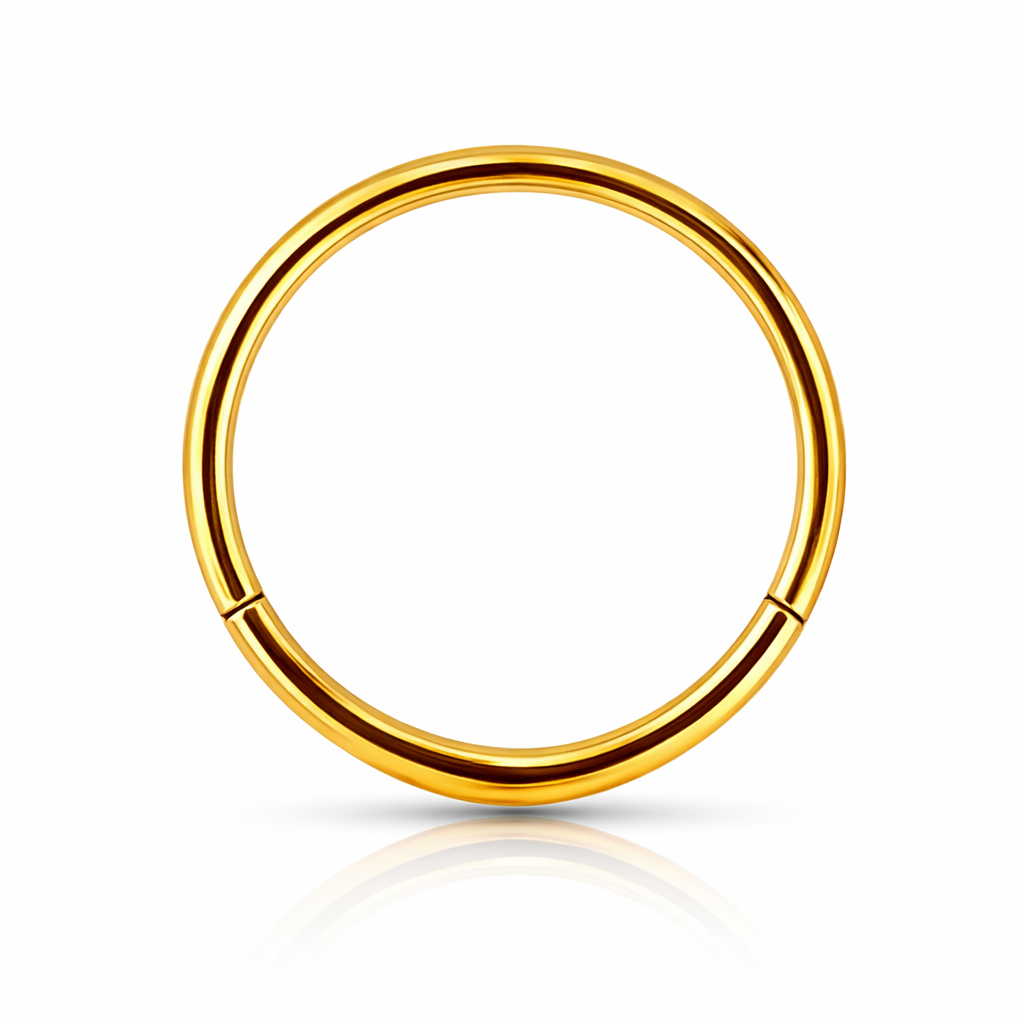 Agathe - Anneau Clicker Titane F136 - Finition Or - 1.0*6 mm
