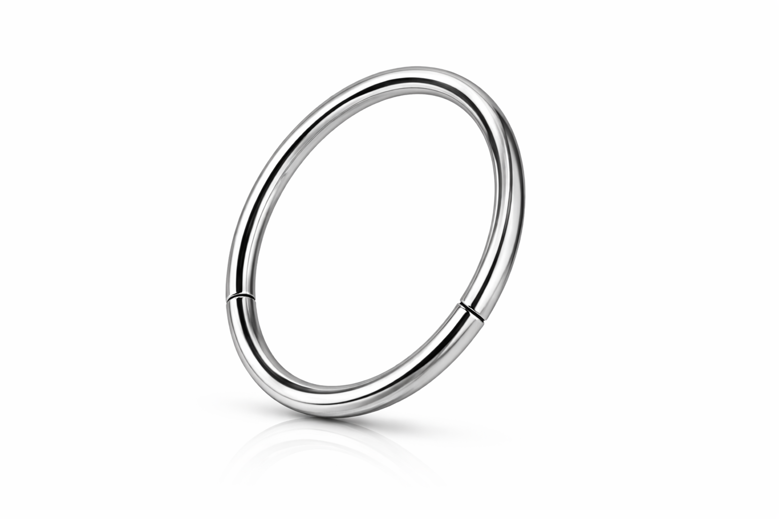 Agathe - Anneau Clicker Titane F136 - Finition Argent - 1.0*12 mm