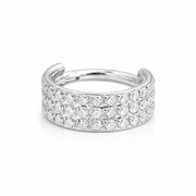 Amber - Titanium Clicker Ring F136 - Silver Finish - 1.2*8mm - White Zircon