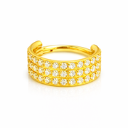 Ambre - Anneau Clicker - Finition Or - 1.2*8mm - Zircon Blanc