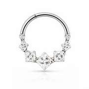 Ana - Titanium Clicker Ring F136 - Gold Finish - 1.2*8mm - White Zircon