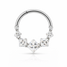 Ana - Anneau Clicker Titane F136 - Finition Argent- 1.2* 8 mm - Zircon blanc