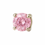 Cosima - Labret Filetage Interne - Finition Argent -  0.9 * 8 mm- Zircon Rose