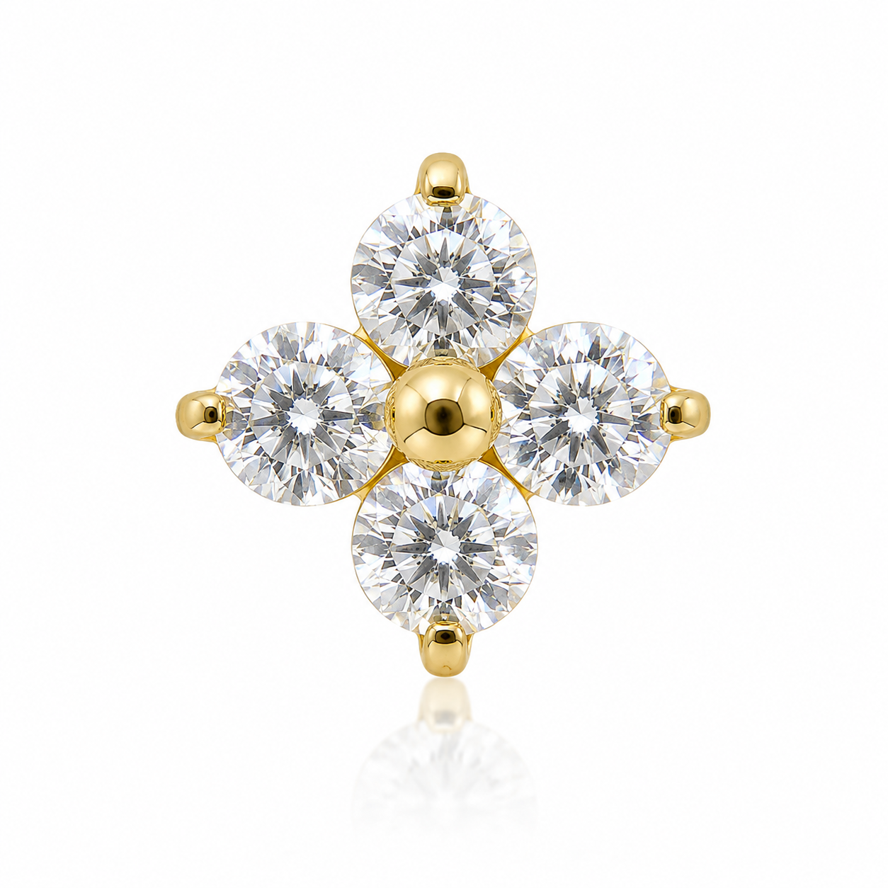 Mila - Titanium Labret F136 - Gold Finish - White Zircon