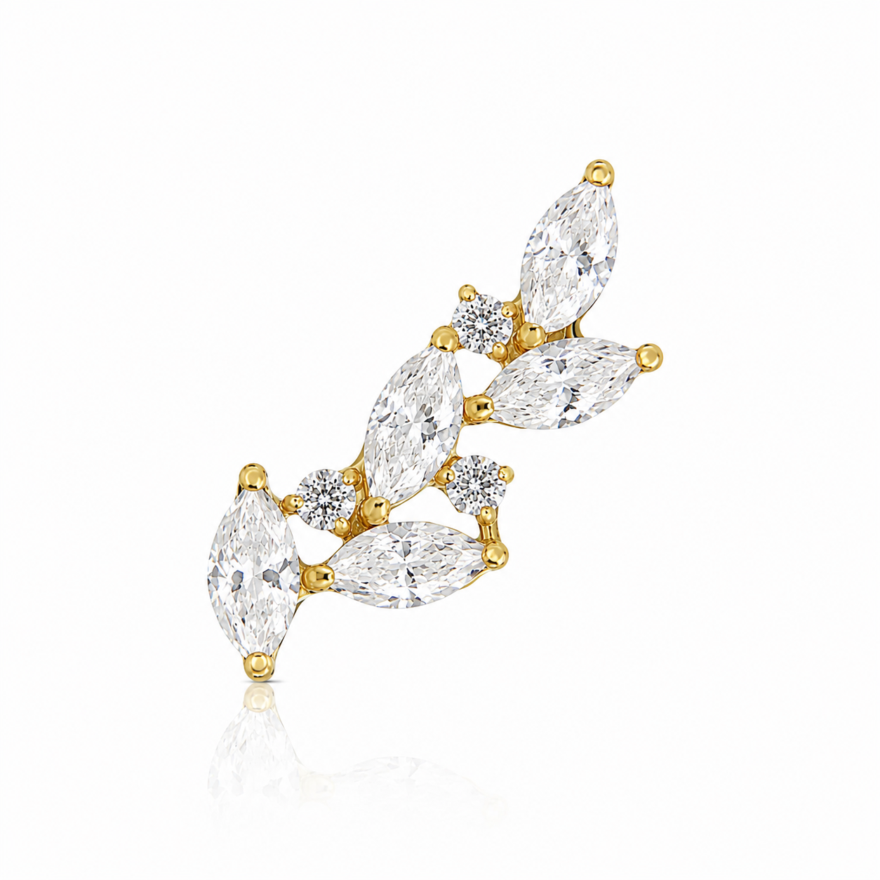 Victoire - Titanium Labret F136 - Gold Finish - White Zircon