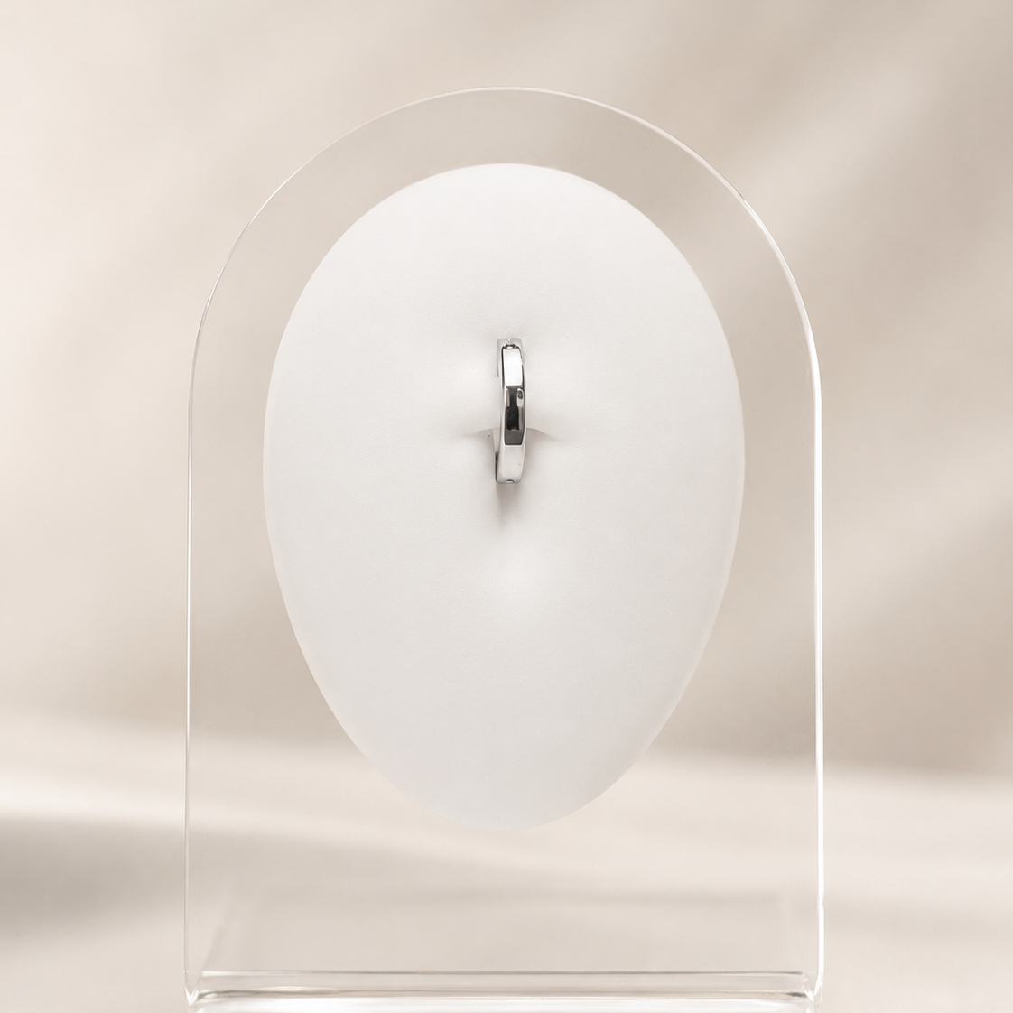 Saskia - Nombril Oval Bumpy - Finition Argent - 1.6*10mm