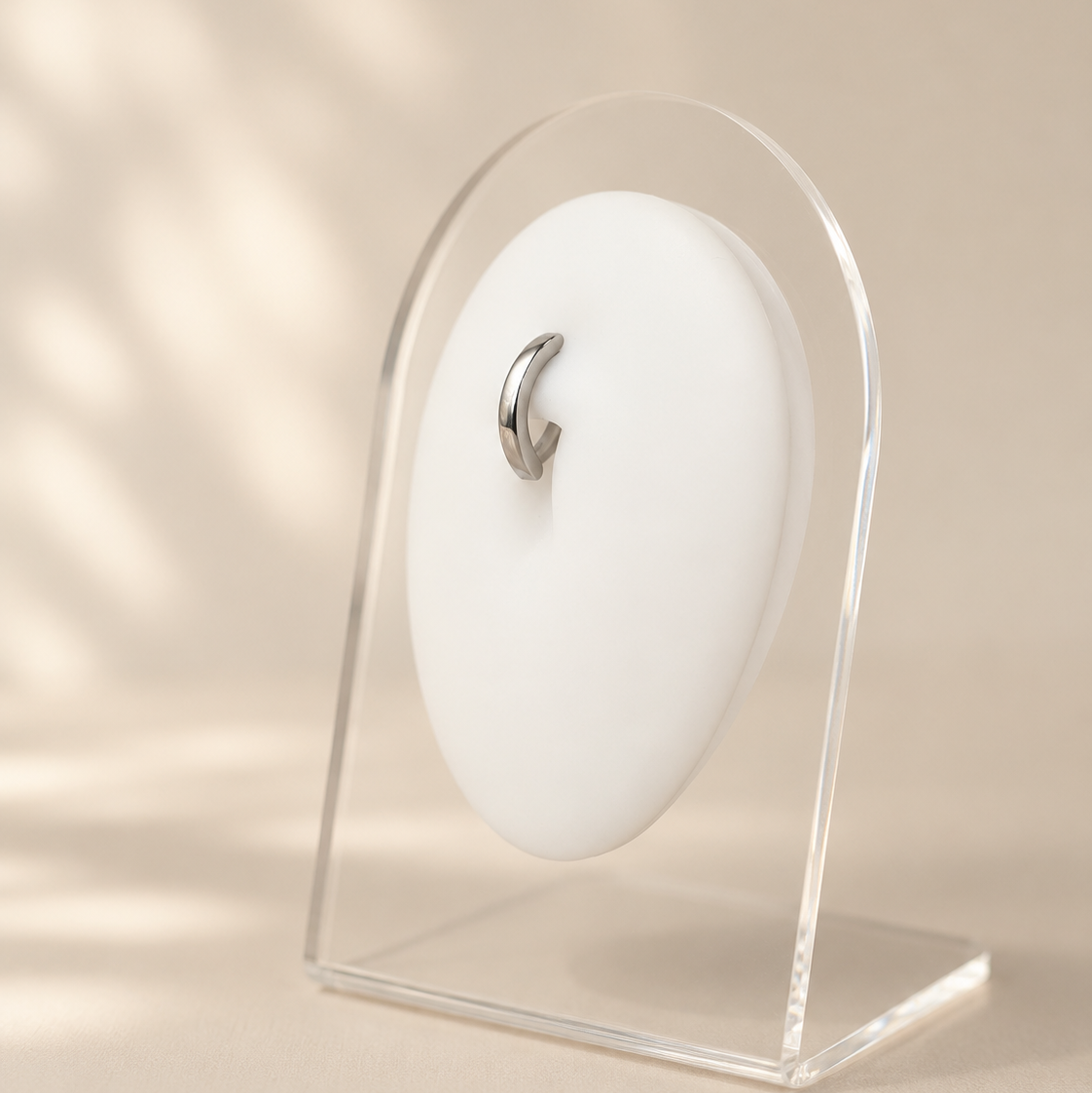 Saskia - Nombril Oval Bumpy - Finition Argent - 1.6*10mm