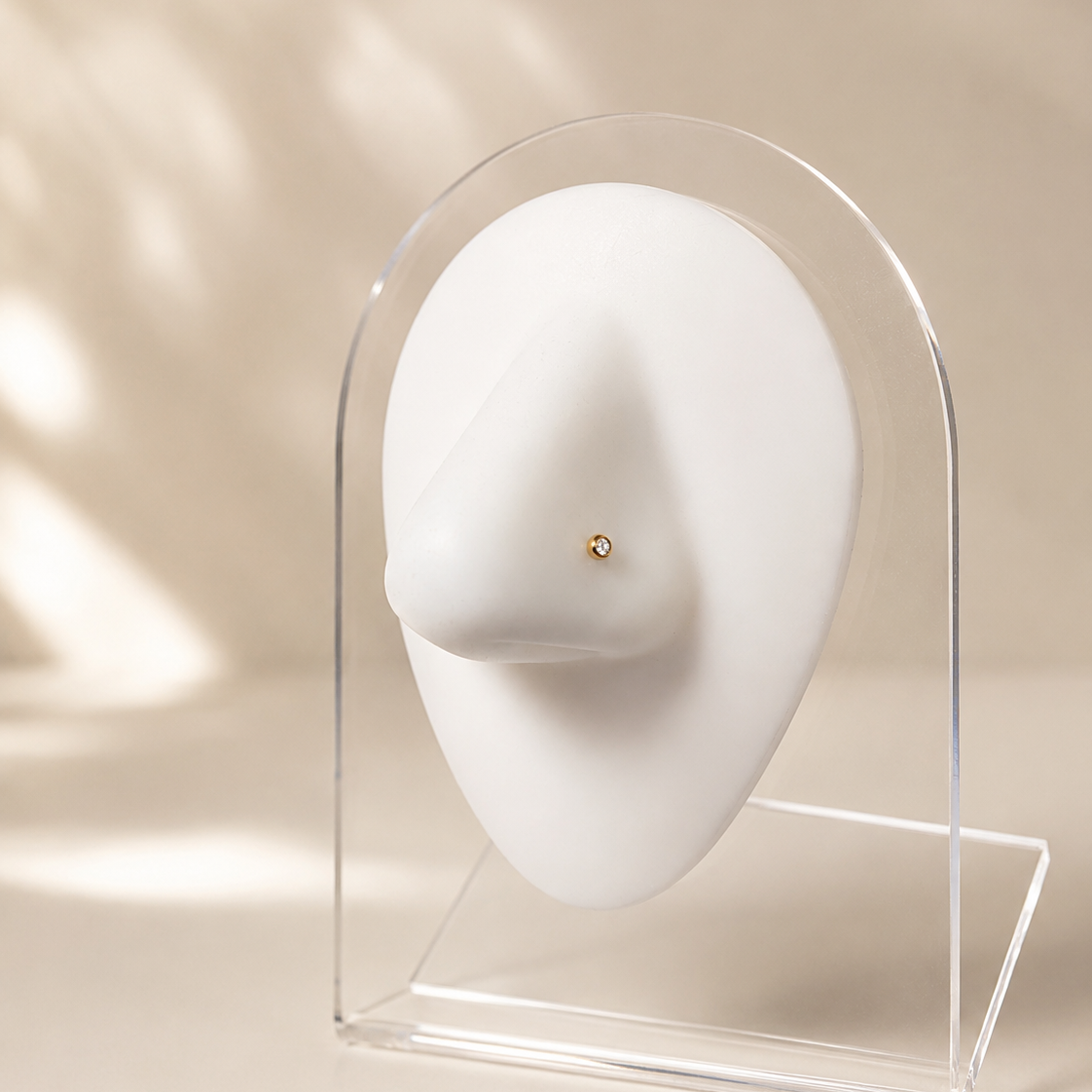 Seraphina - Nez  Stud - Finition Or - 0.8*6*2mm - Zircon Blanc