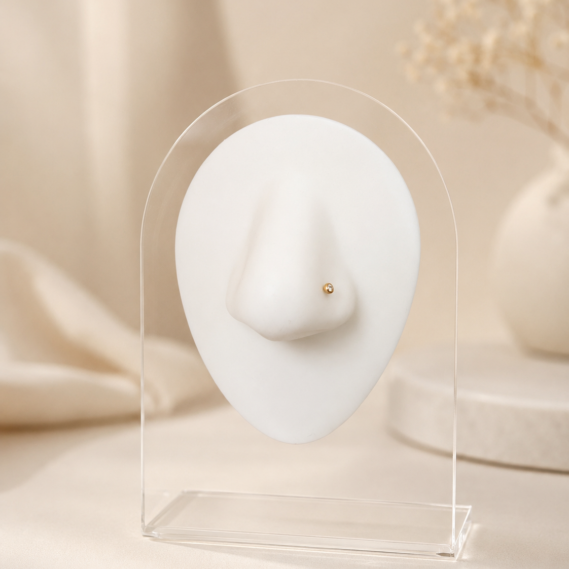 Seraphina - Nez  Stud - Finition Or - 1.0*6*2.5mm - Zircon Blanc