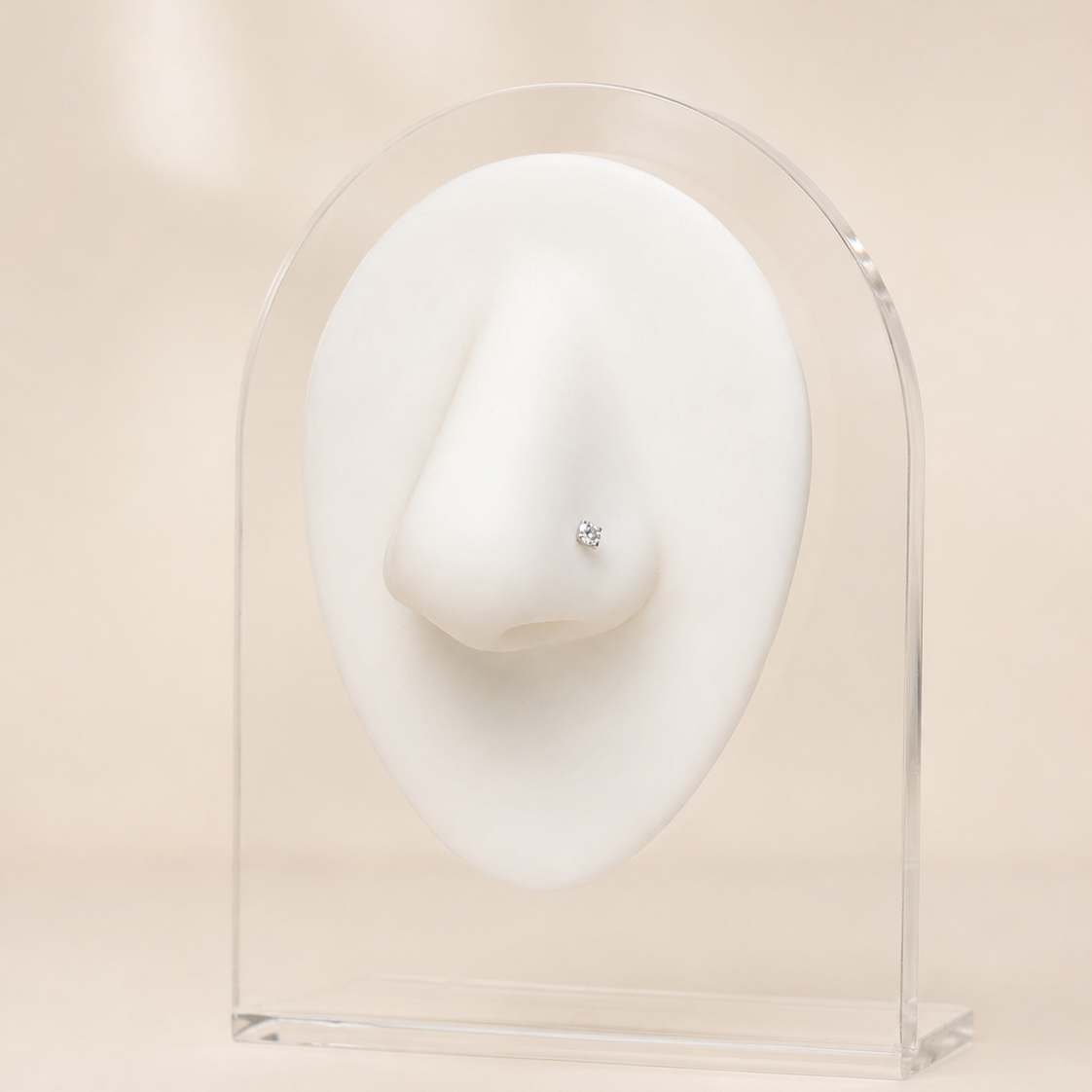 Seren - Nez  Stud - Finition Argent - 0.8*6*2mm - Zircon Blanc