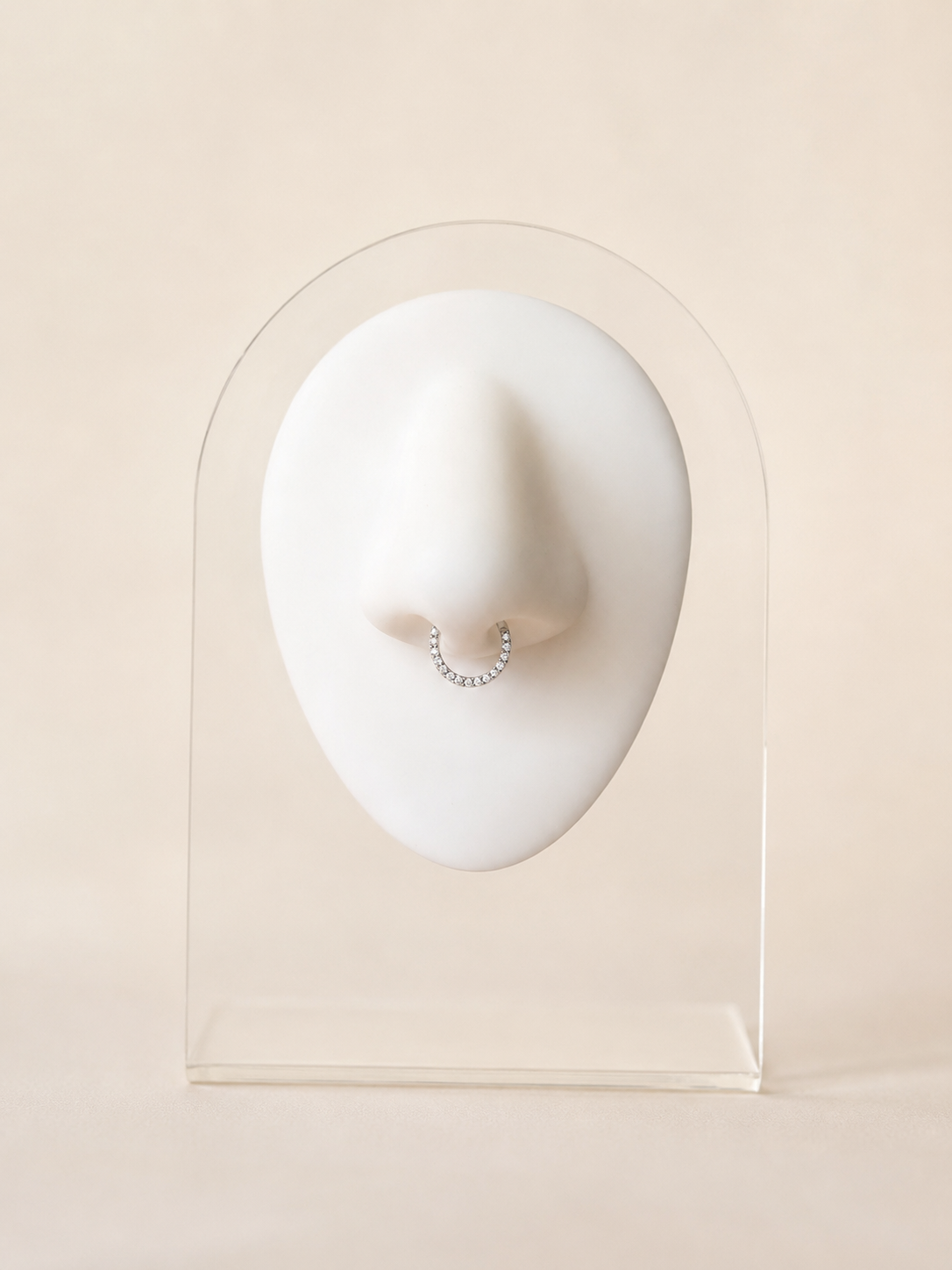 Emilie - Anneau Clicker - Finition Argent - 1.2*8- Zircon Blanc