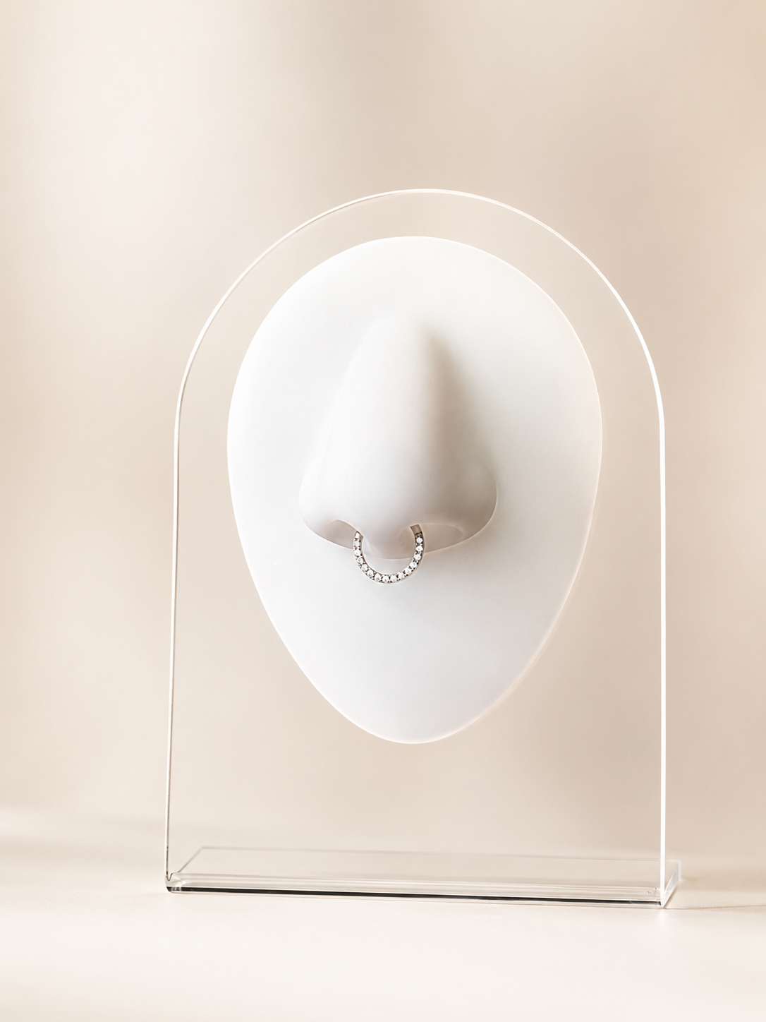 Emilie - Anneau Clicker - Finition Argent - 1.2*8- Zircon Blanc