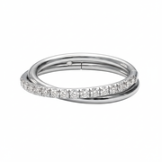 Agate - Titanium Clicker Ring F136 - Silver Finish - 0.8*10mm