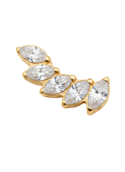 Lou - Labret Filetage Interne - Finition Or - M0.9(16G)