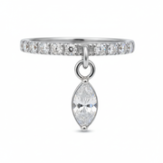 Lumi - Anneau Clicker - Finition Argent - 1.2*8mm - Zircon Blanc