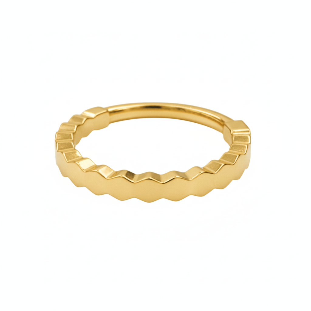 Calista - Titanium Clicker Ring F136 - Gold Finish - 1.2*8mm