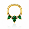 Cassia - Anneau Clicker - Finition Or - 1.2*8 - Zircon Vert