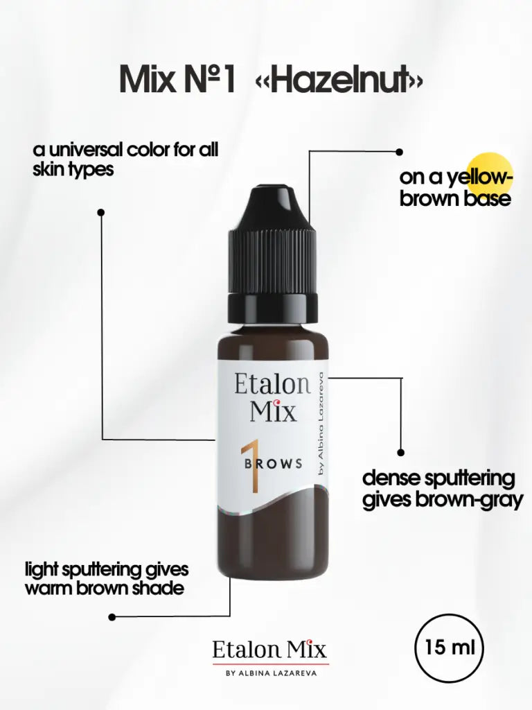 N° 1 Hazelnut - Pigment pour maquillage permanent sourcils - 15 ml