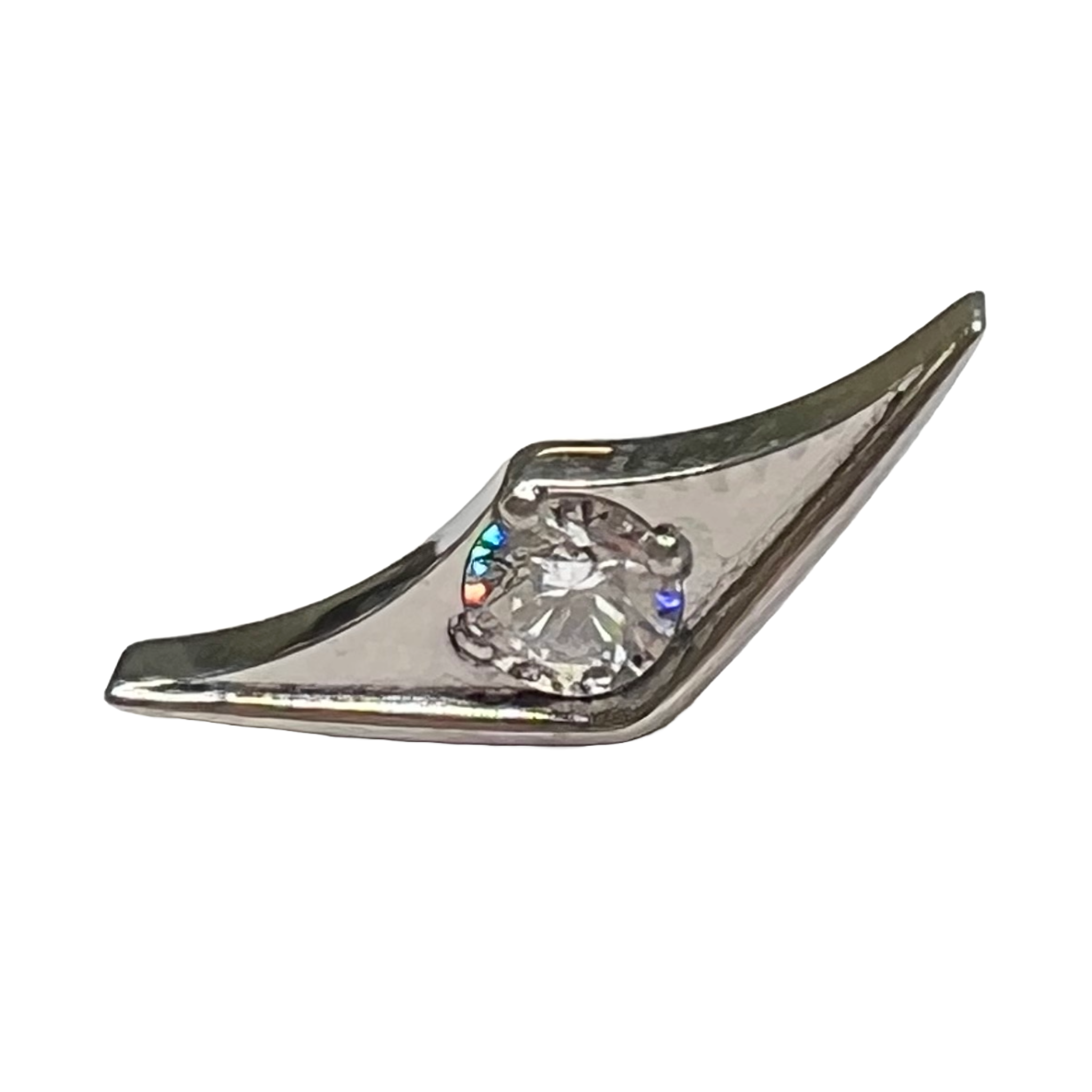 Tia - Labret Titane F136 - Finition Argent - Zircon Aurora Borealis