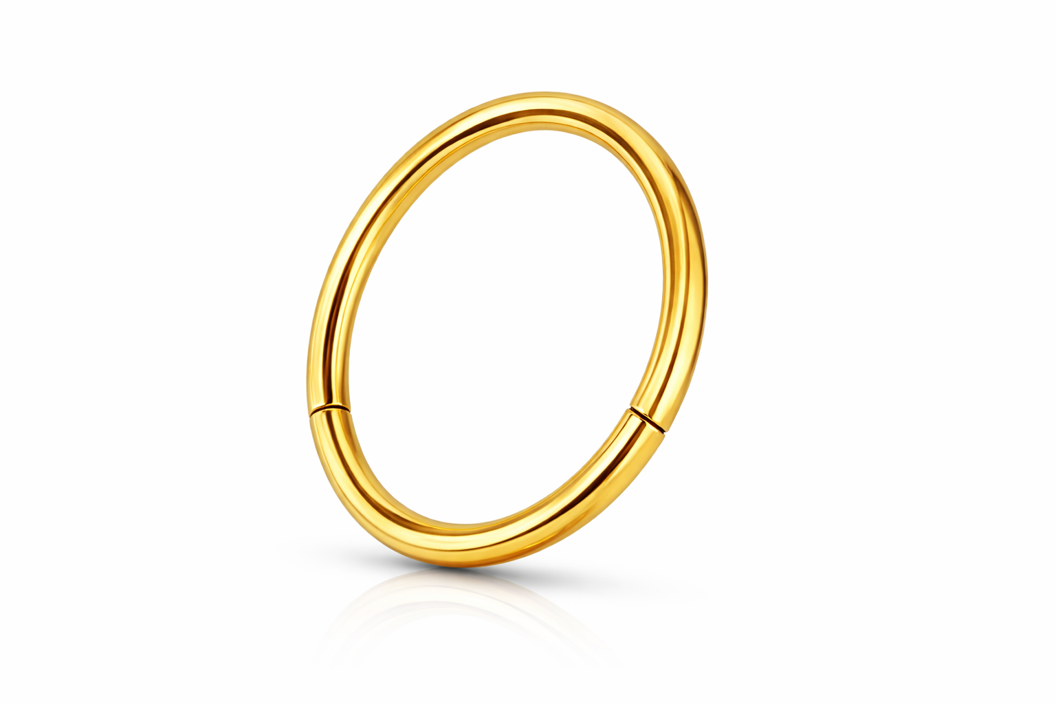 Agathe - Anneau Clicker Titane F136 - Finition Or - 1.0*8 mm