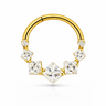Ana - Anneau Clicker Titane F136 - Finition Or - 1.2*8mm - Zircon blanc