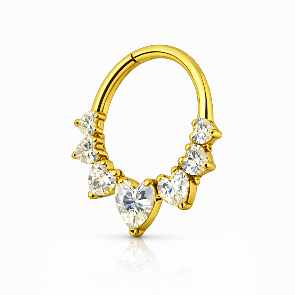 Anya - Anneau Clicker - Finition Or - 1.2*8 - Zircon Blanc