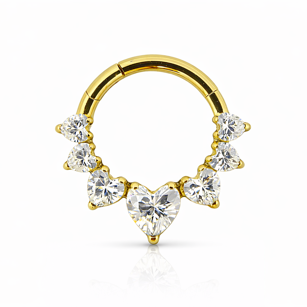 Anya - Anneau Clicker - Finition Or - 1.2*8 - Zircon Blanc