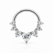 Iris - Titanium Clicker Ring F136 - Silver Finish - 1.2*8mm - White Zircon