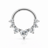 Anya - Anneau Clicker Titane F136 - Finition Argent - 1.2*8mm - Zircon blanc
