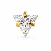 Aria - Labret Filetage Interne - Finition Or -  0,9*8 mm - Zircon Blanc