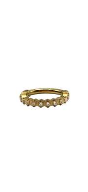 Aurore - Titanium Clicker Ring F136 - Gold Finish - 1.2*8mm - White Zircon