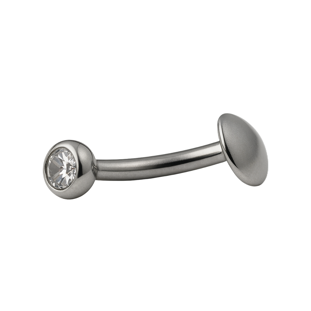 Eira - Nombril Threadless - Finition Argent - 1.6*8*5mm - Zircon Blanc