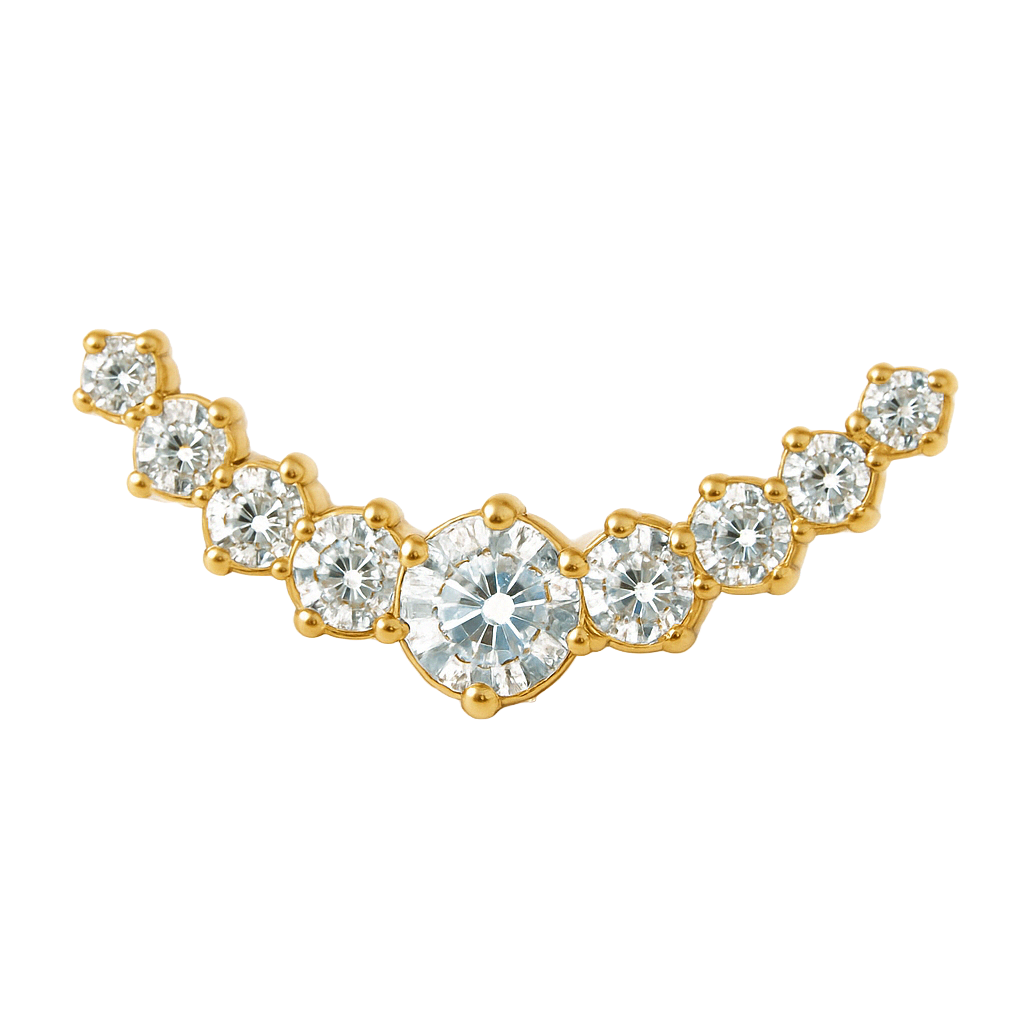 Elodie - Labret Filetage Interne - Finition Or - 1.2*8 - Zircon Blanc
