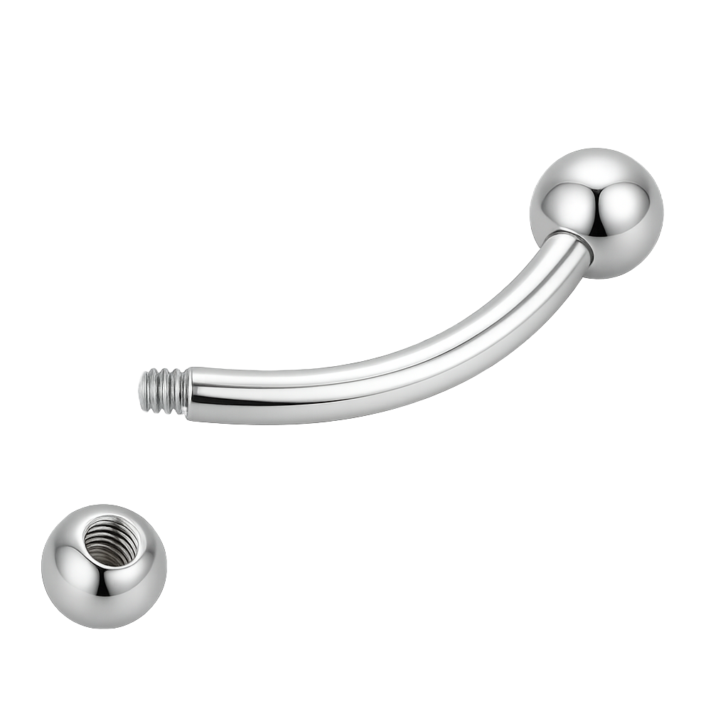 Ivy - Banane Filetage Externe - Finition Argent - 1.2*11*3mm