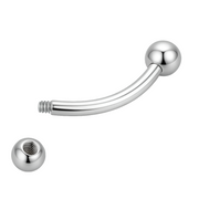 Ivy - Banane Filetage Externe - Finition Argent - 1.2*11*3mm