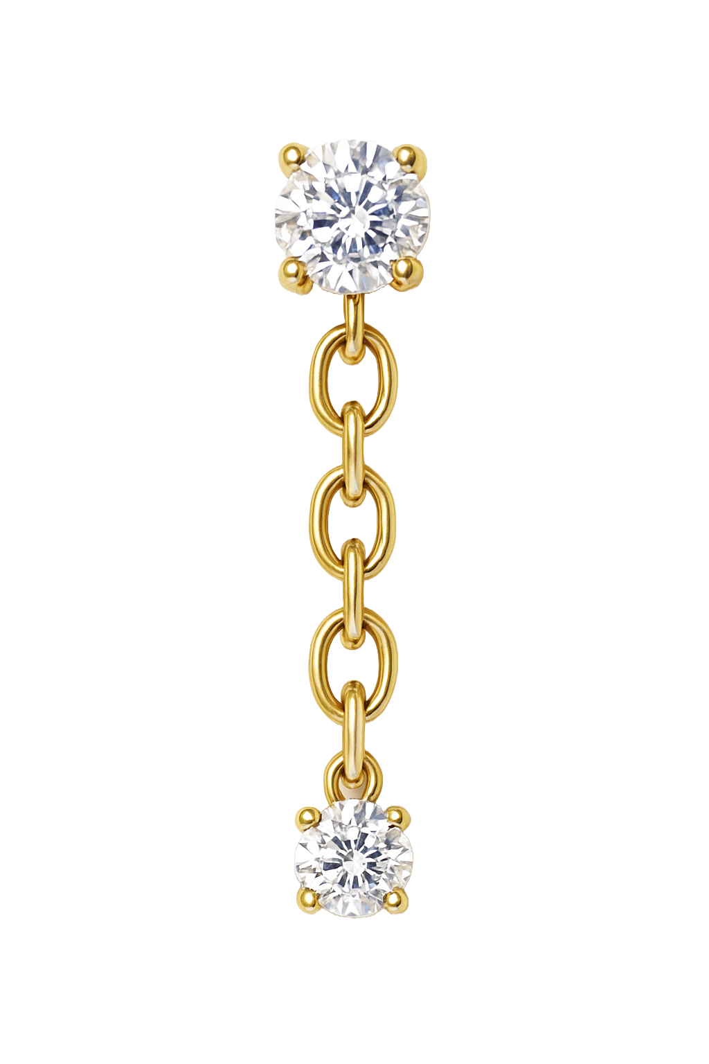 Lyra - Chaînette Pendante Filetage Interne - Finition Or - M0.9(16G) - Zircon Blanc