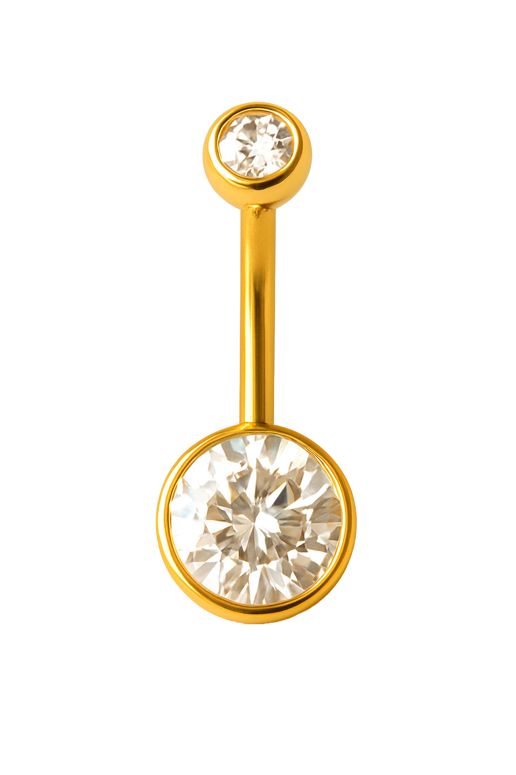 Ophelia - Nombril Banane Filetage Interne - Finition Or - 1.6*10*5/8mm - Zircon Blanc