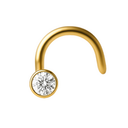 Seraphina - Nez  Stud - Finition Or - 0.8*6*2mm - Zircon Blanc